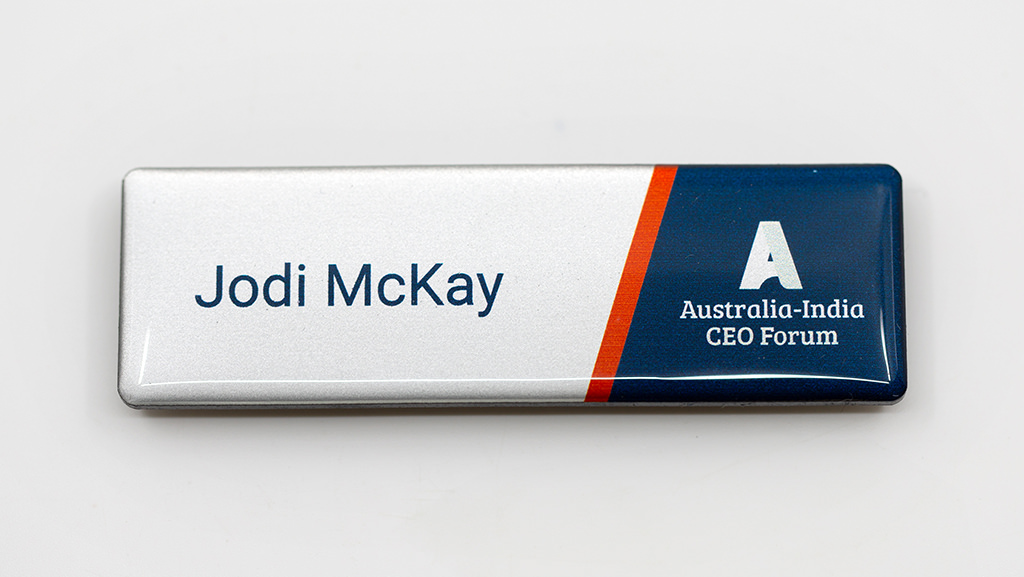 Name badge made to order for employees.